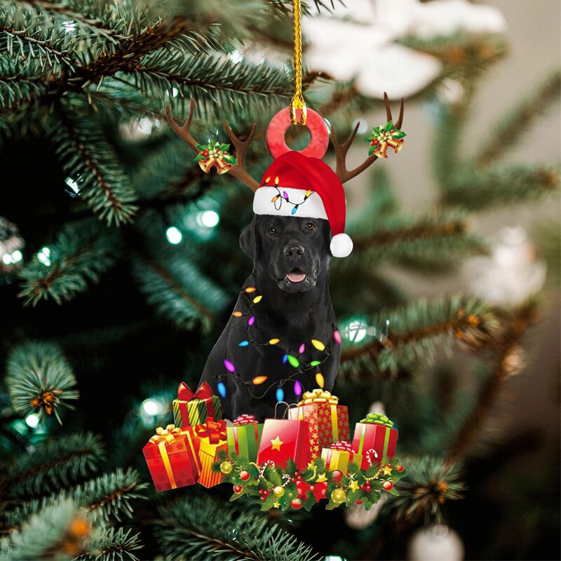 Christmas Resin Dog Ornament Tree Hanging Pendant