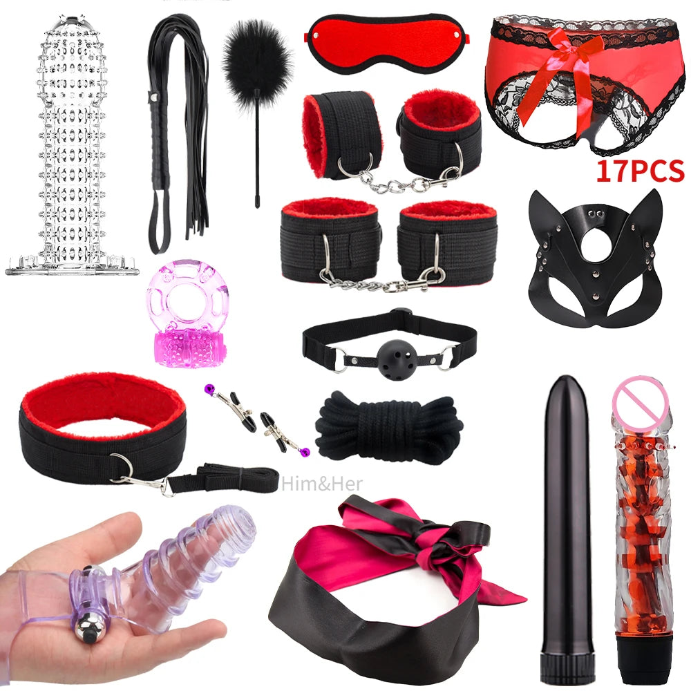 2023 NEW Vibrator Sexlove Suit Adult sex toys Bondage handcuffs whip mask sex metal anal plug female male adult Pornographic +18