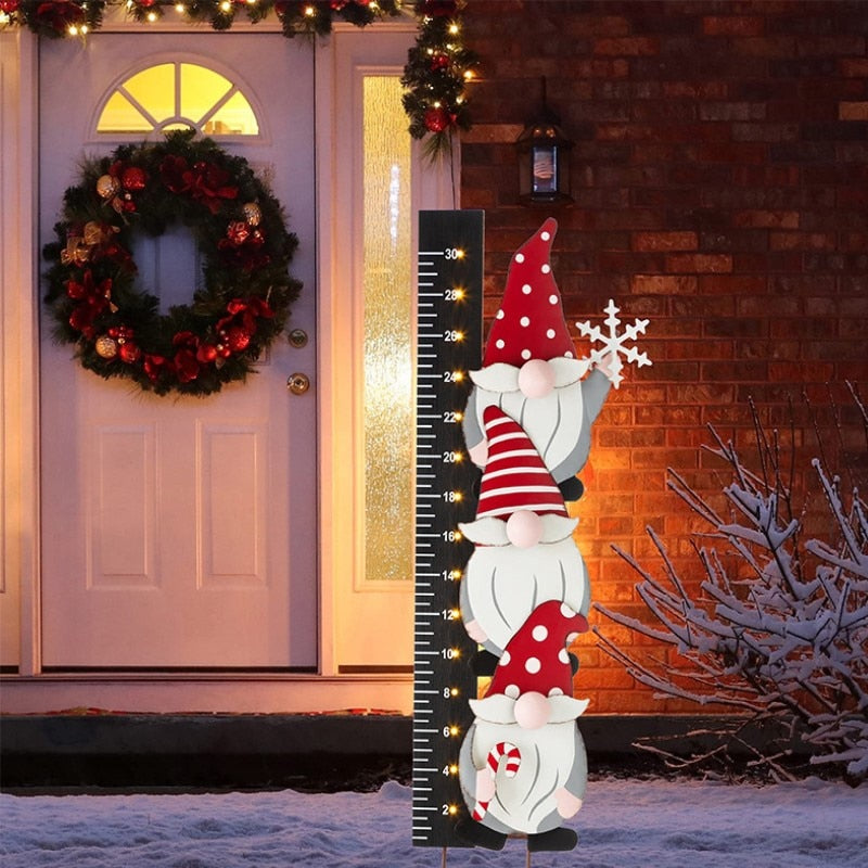 Santa Snow Gauge Christmas Decoration Outdoor Yard Snow Cards For Home Decor