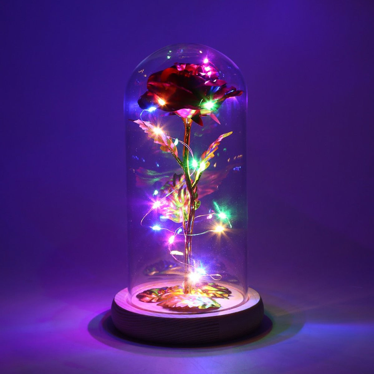 Gold Foil Galaxy LED Rose Night Light