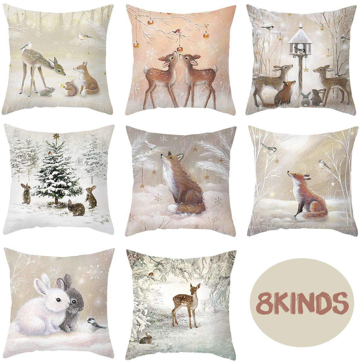 Christmas Elk Tree Cushion Cover Merry Christmas Decorations For Home 2023