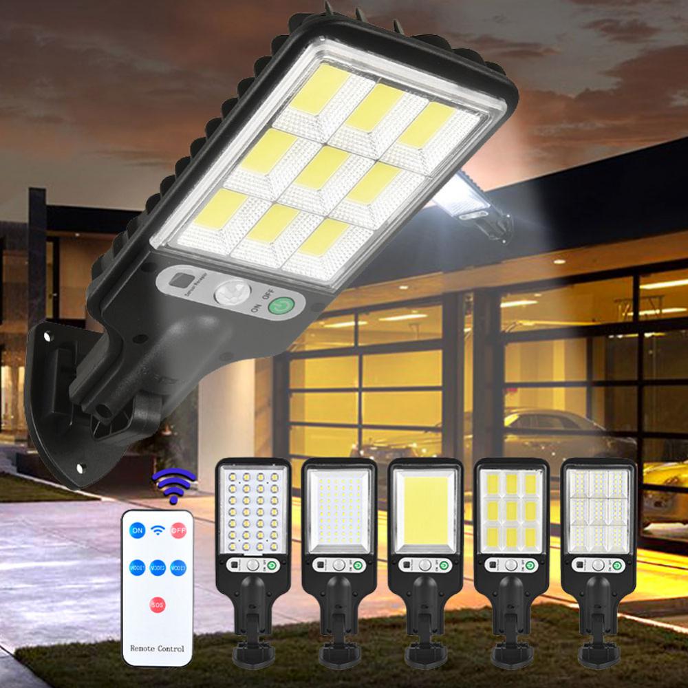 LED Solar Powered Light Outdoor Motion Sensor Sunlight Waterproof Wall Emergency Street Security Lamp For Garden Patio Path Yard