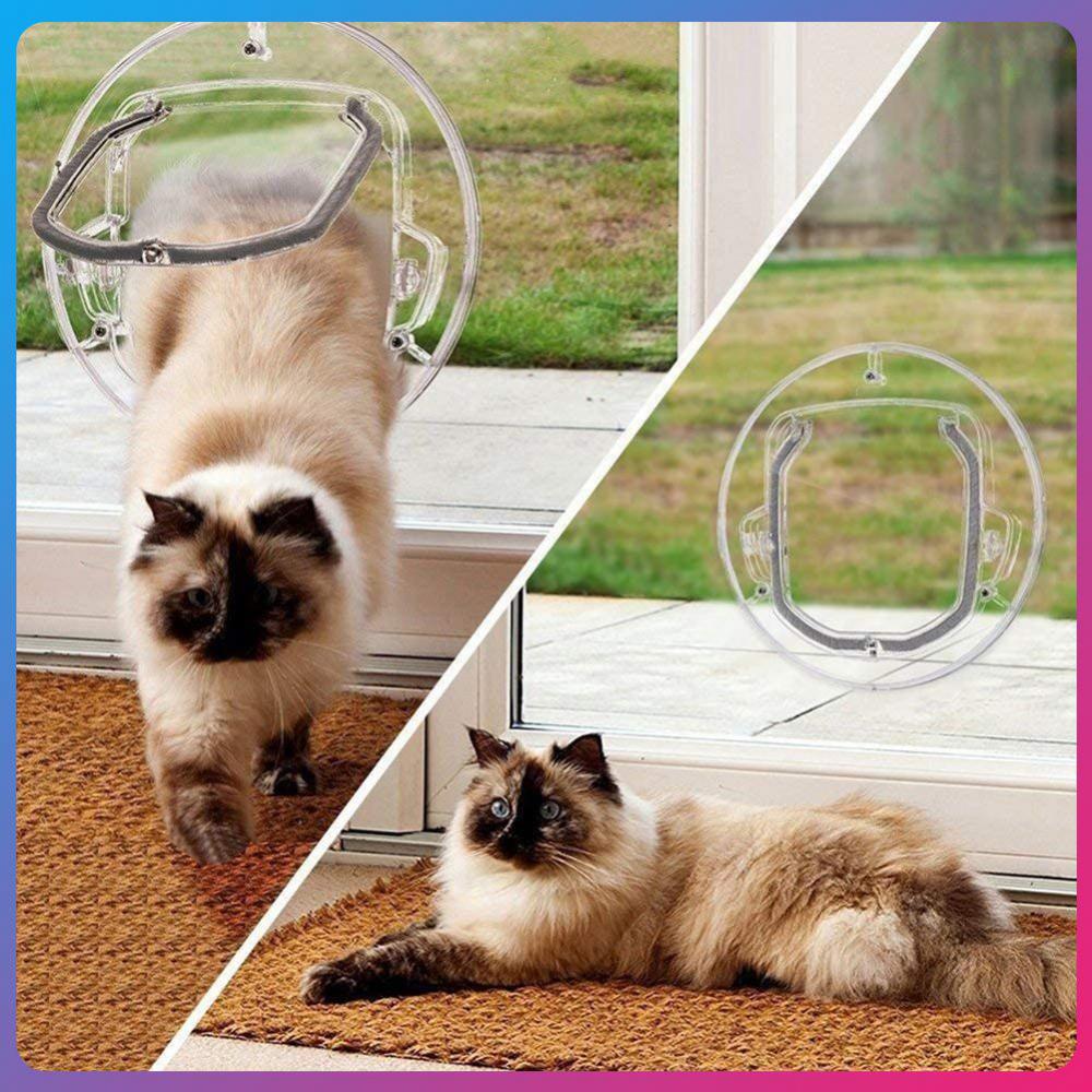 New Cat Hole Dog Door Controllable Access Direction Sliding Glass Pet Cat Dog Door