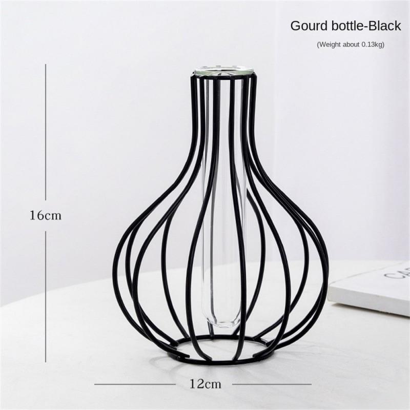 Transparent Glass Vase  Home Creativity Simple Metal Vases