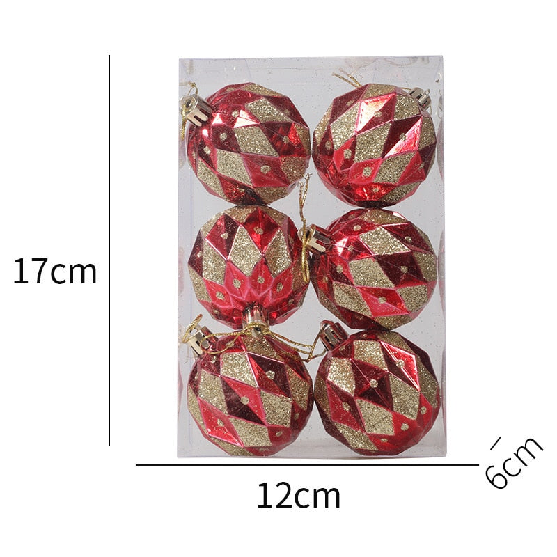 6pcs 6cm Painted Christmas Ball Christmas Tree Ornament