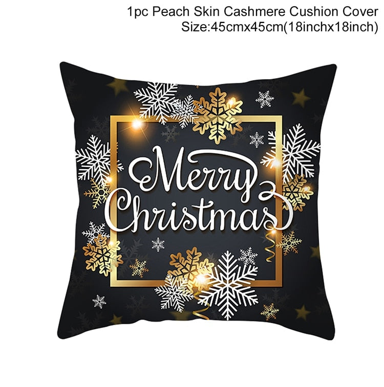 Christmas Elk Tree Cushion Cover Merry Christmas Decorations For Home 2023