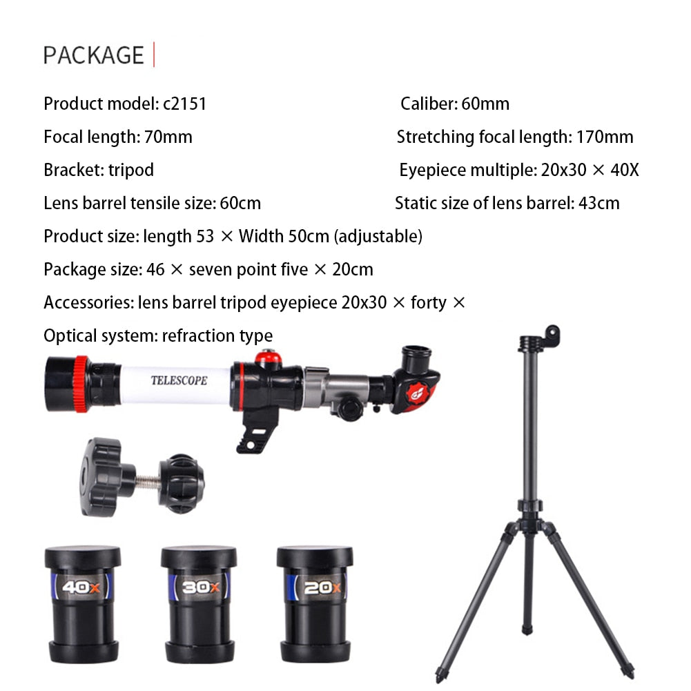 Professional Astronomical Telescope Moon / Planet Observation Telescope Gifts for Children