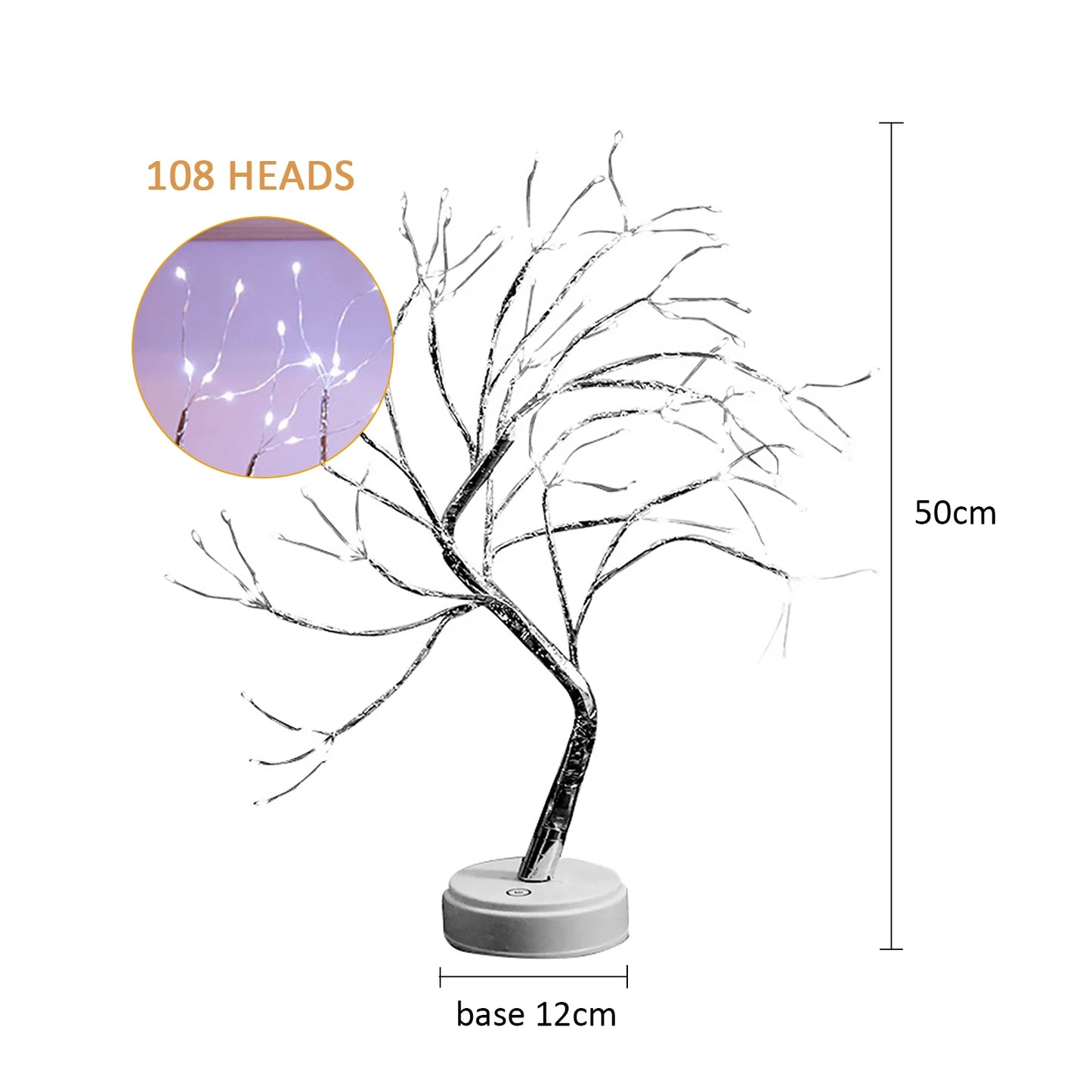 20 inch Bonsai Tree Light, Tabletop Branch Lamp,