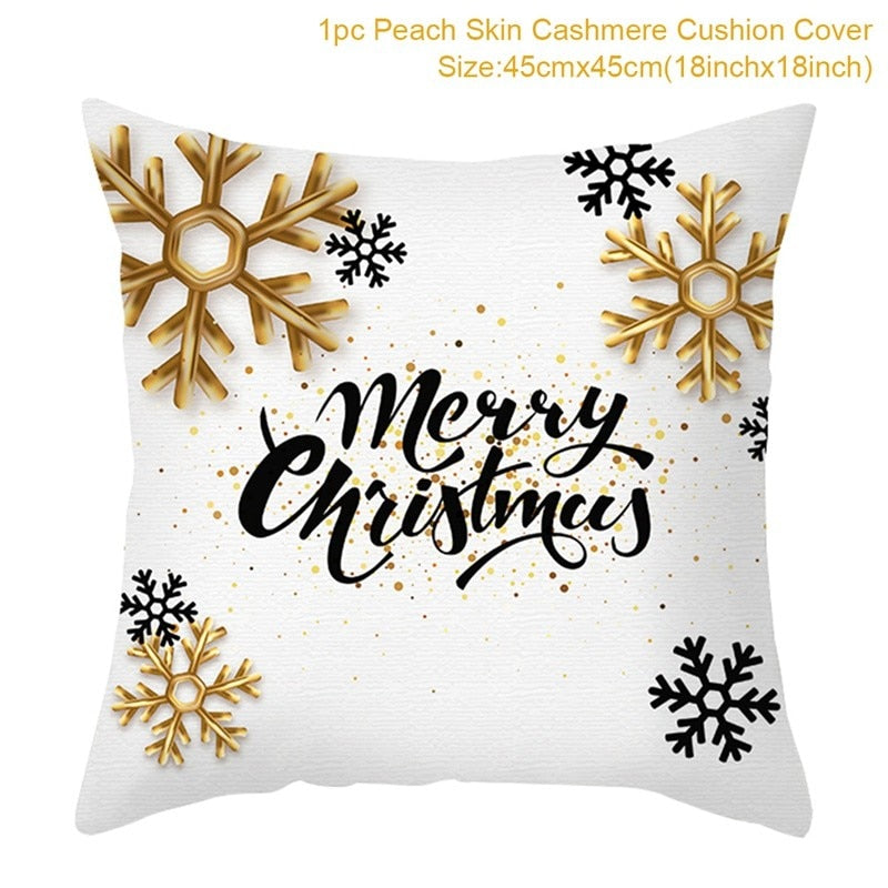 Christmas Elk Tree Cushion Cover Merry Christmas Decorations For Home 2023