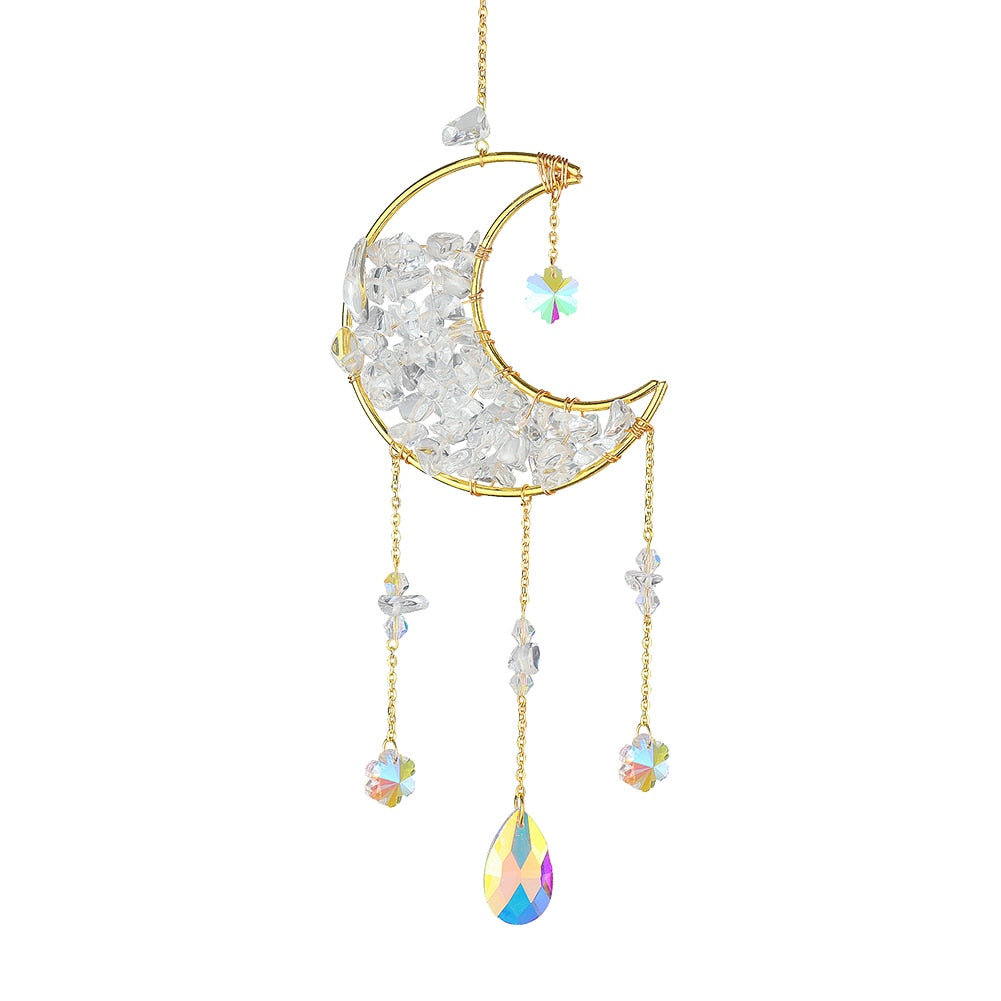 Metal Moon Crystal Light Collection Pendant