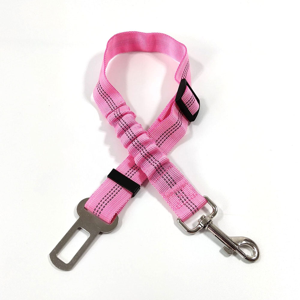 Dog Seat Belt Car Seatbelt Harness for Dogs Adjustable Durable Nylon Reflective Bungee Fabric Tether Car Travel Supplies for Pet