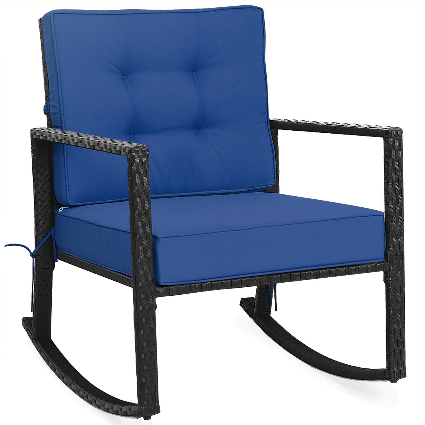 Costway Patio Rattan Rocker Chair Outdoor Glider Wicker Rocking Chair