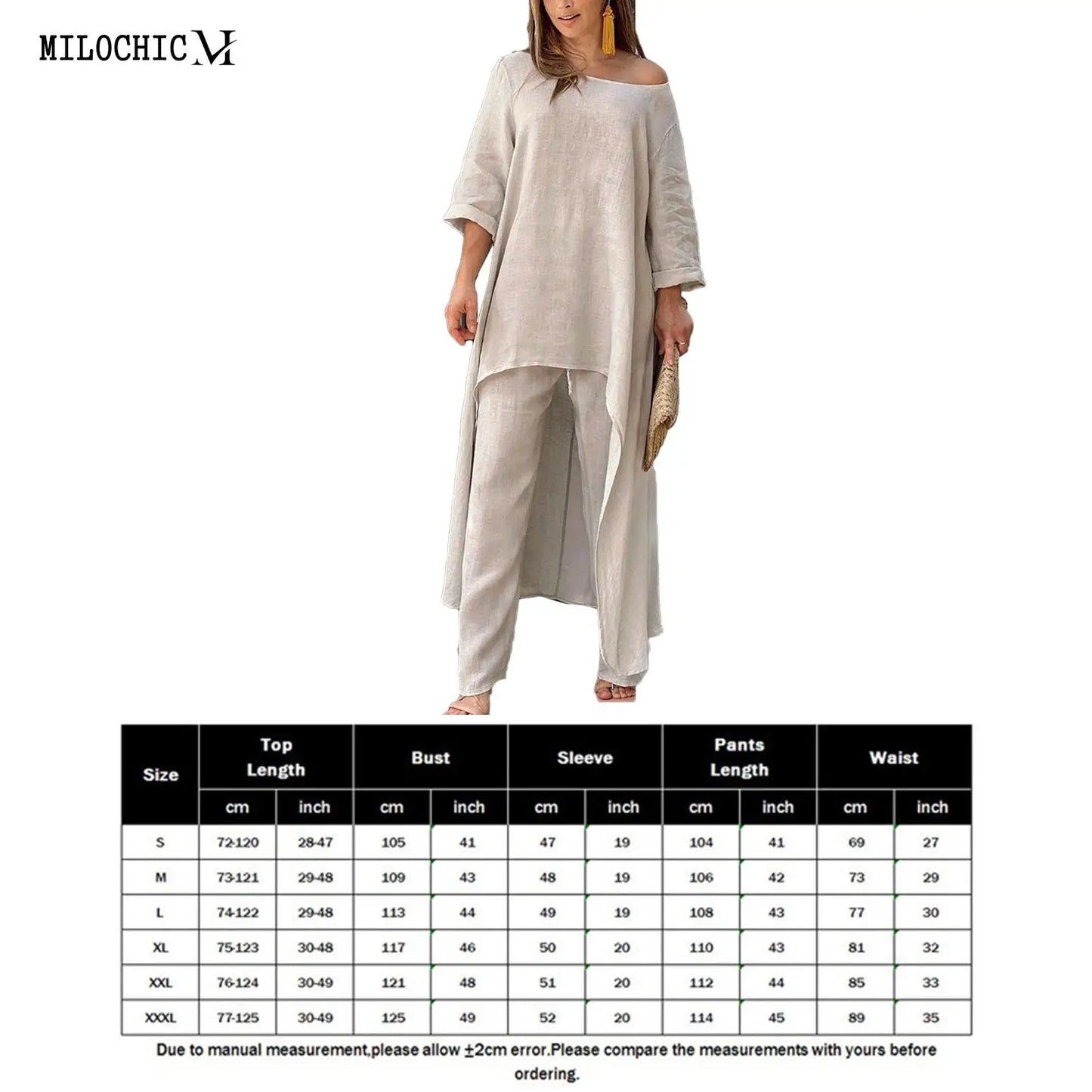 2023 Summer Fashion New Women's Set Split Long Top Casual Wide Leg Pants Two Piece Set Elegant Large Size Loose Fitting Set