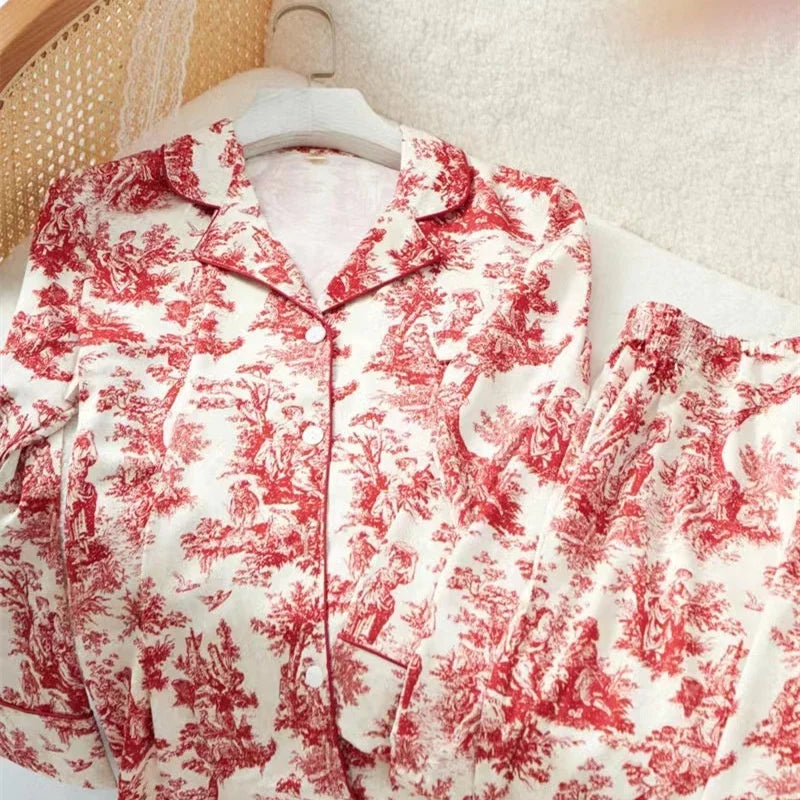 Lisacmvpnel Print Fashion Women Pajama Set Satin