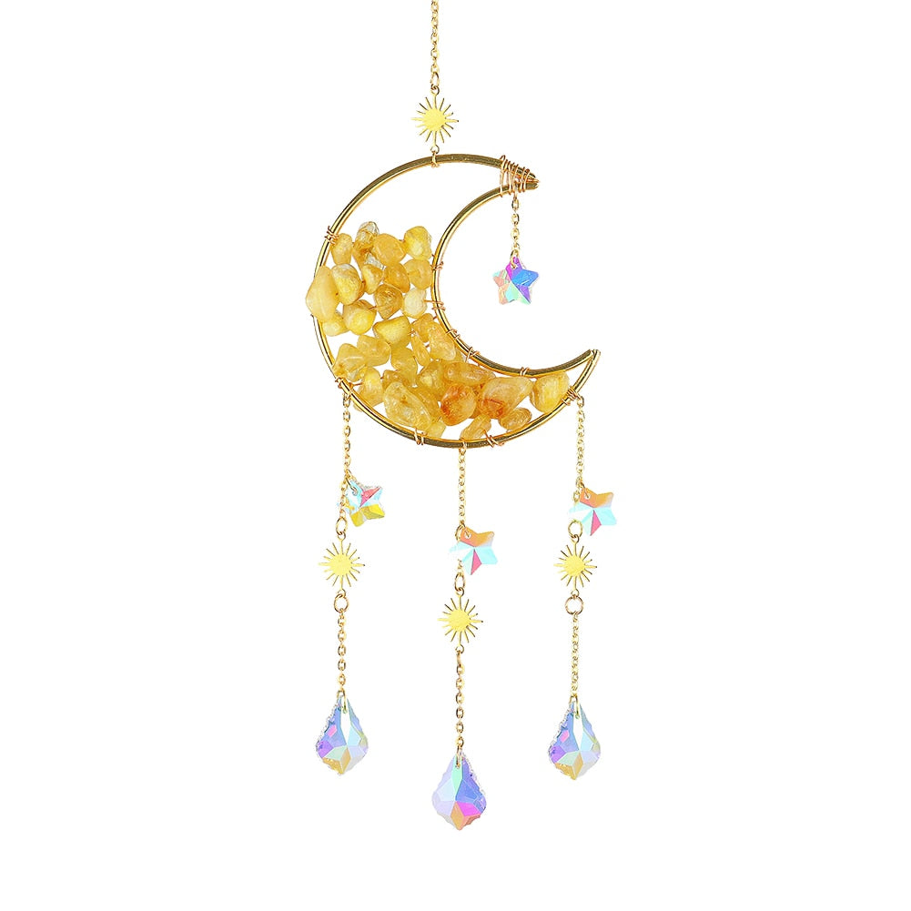 Metal Moon Crystal Light Collection Pendant