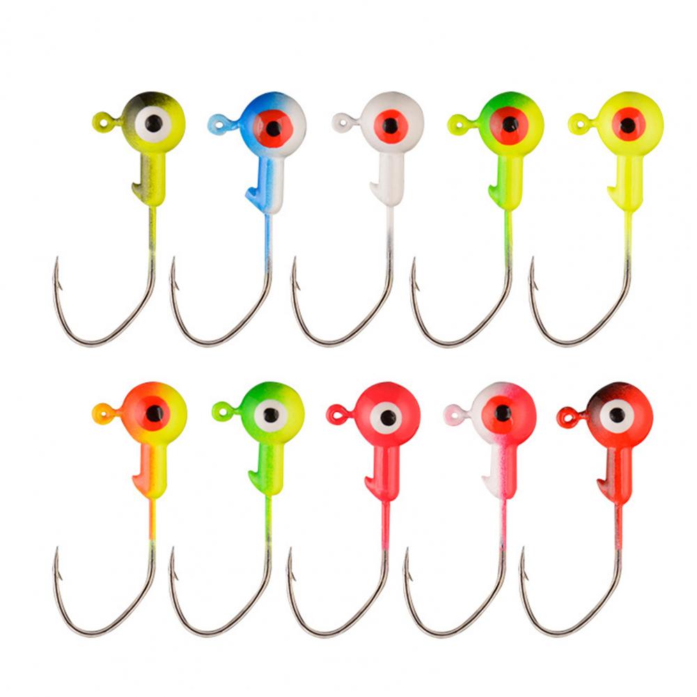 Jig Head Hooks 10Pcs Useful Luminous Metal