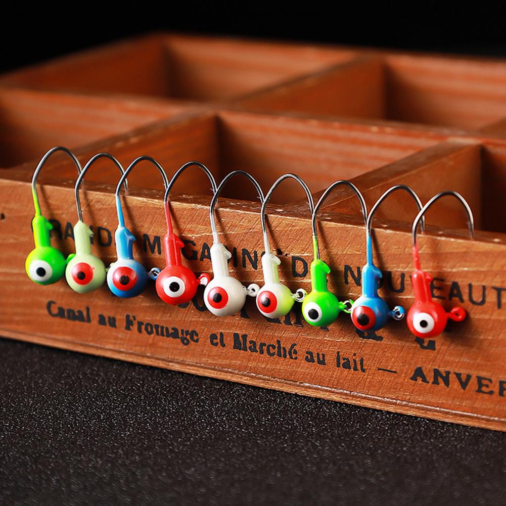 Jig Head Hooks 10Pcs Useful Luminous Metal