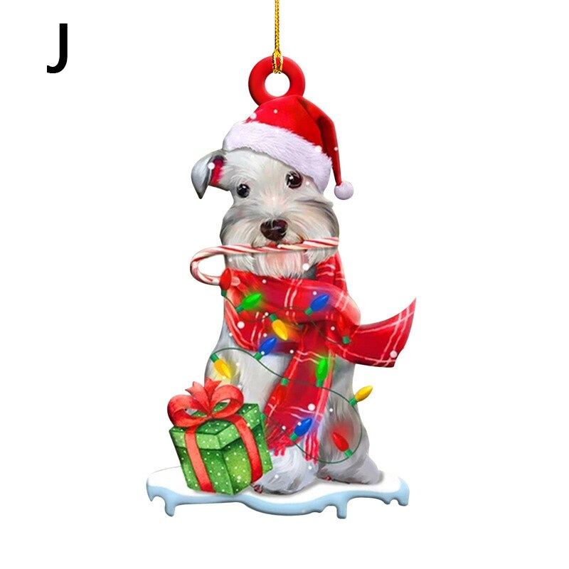 Christmas Resin Dog Ornament Tree Hanging Pendant