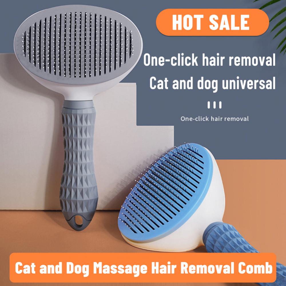 Dog Cat Massage Brush Stainless Steel Pet Grooming Combs