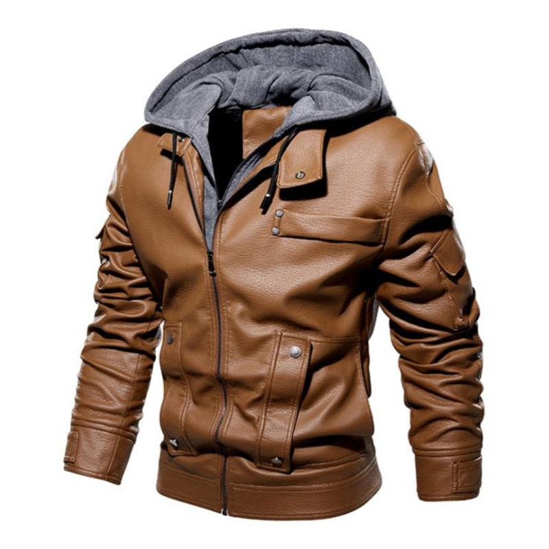 2023 Mens Leather Jackets New spring Casual Motorcycle PU Jacket Biker Fleece warm Coats Windbreaker Leather Jacket