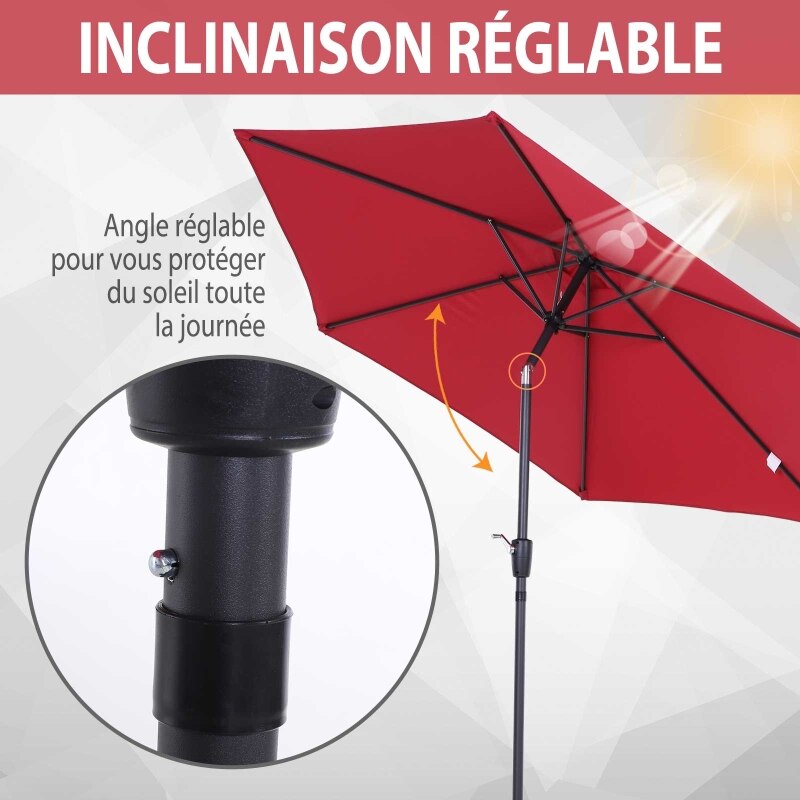 Outdoor Parasol Φ2.7x2.35m Umbrella with Aluminium Crank