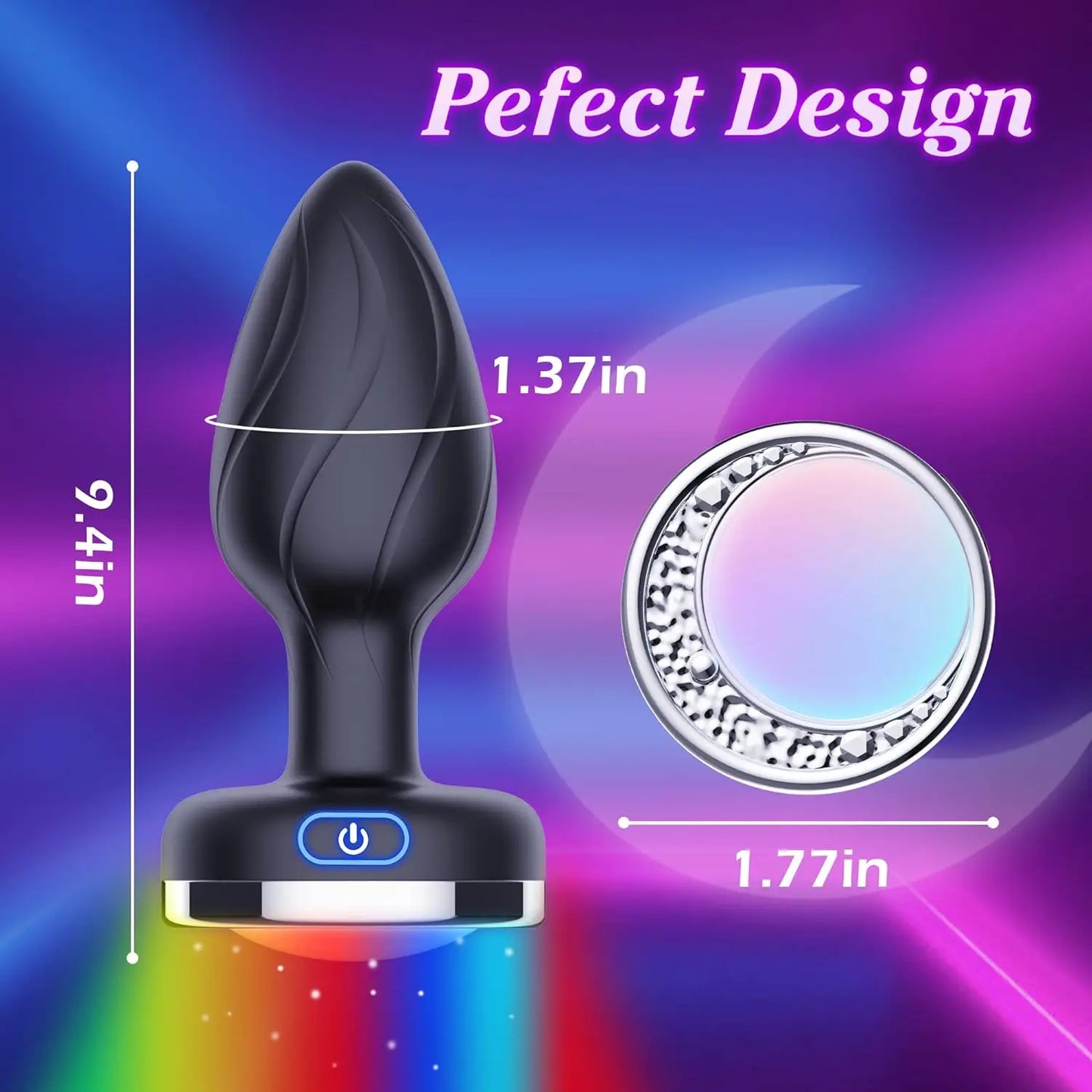 Vibrating Butt Plug Led Light Anal Plug Vibrator Prostate Massager Remote Control Buttplug Anus Sex Toys for Women Men Adult