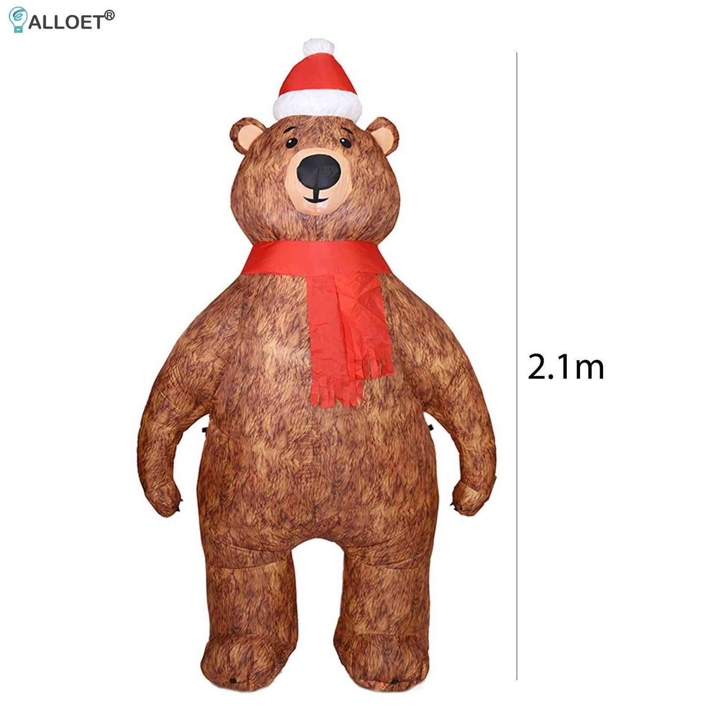 1.2-2.1m High Christmas Santa Claus Inflatable 3D Cartoon