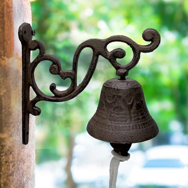 Retro Outdoor Bell Rustic Vintage Large Cast Iron Wall Mounted Metal Door Bell