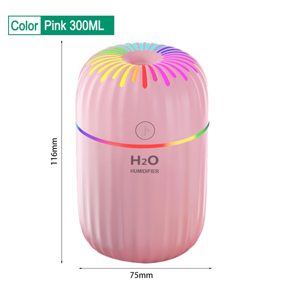 300ml Electric Aromatherapy USB Night Light Air Humidifier Home Car Desktop Aroma Oil Diffuser Mist Maker Lightweight Car Gifts