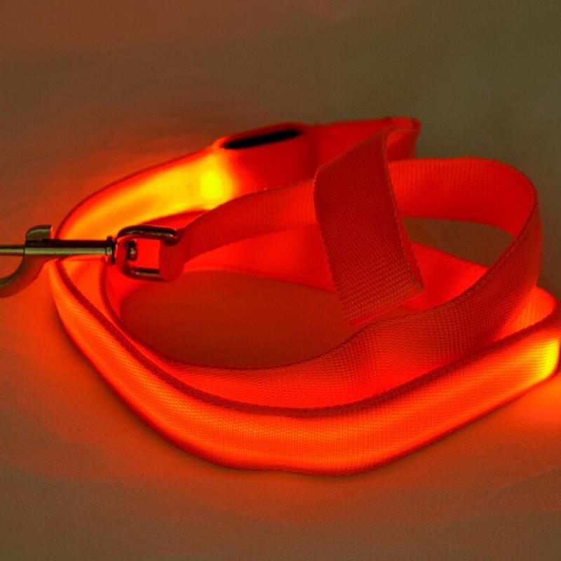 Luminous LED Pet Leads USB Rechargeable Nylon Fabric Collar Ring With Luminous Pet Dog Leash Outdoor Night Walking Dog Supplies