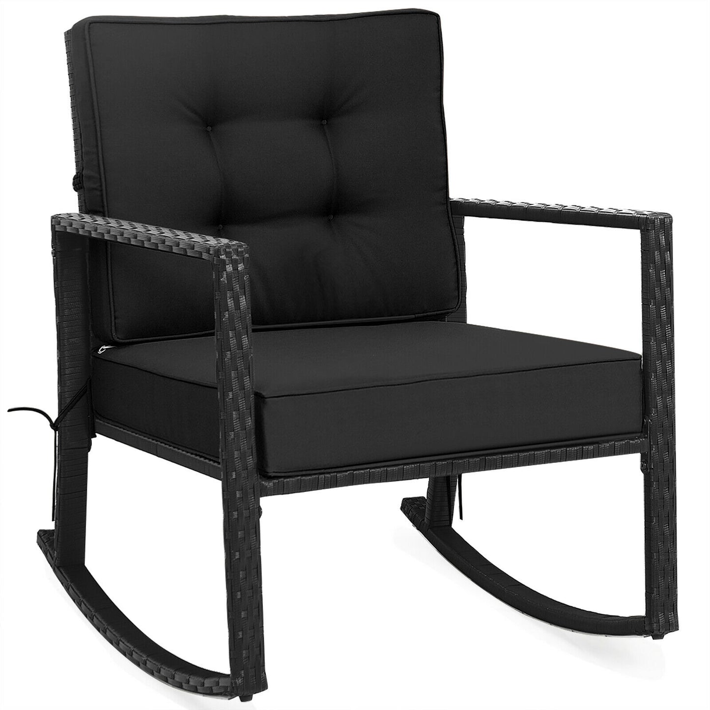 Costway Patio Rattan Rocker Chair Outdoor Glider Wicker Rocking Chair