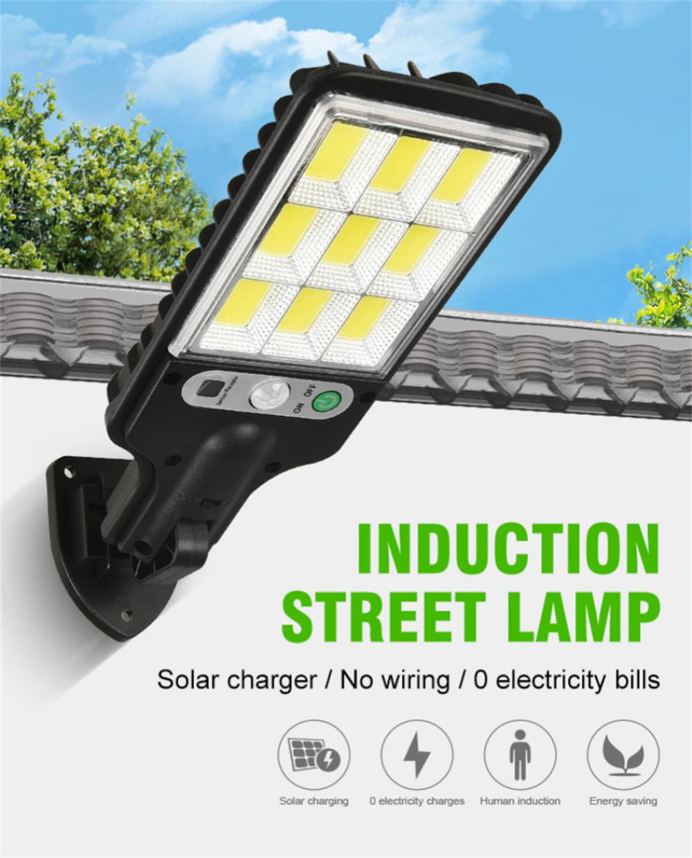 LED Solar Powered Light Outdoor Motion Sensor Sunlight Waterproof Wall Emergency Street Security Lamp For Garden Patio Path Yard