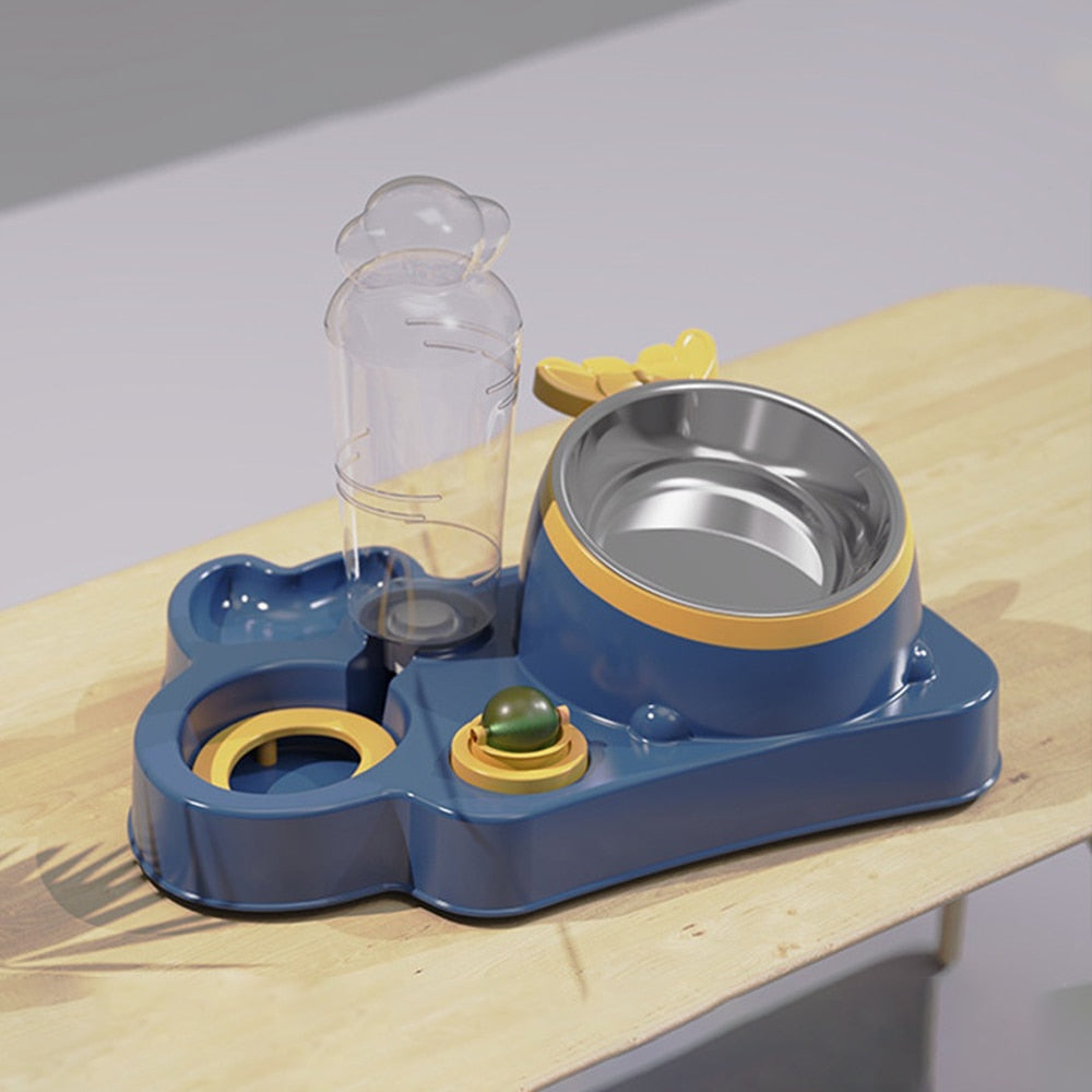 Automatic Pet Bowl   Food Water Feeder 4In1 Dispenser With Neck Protection