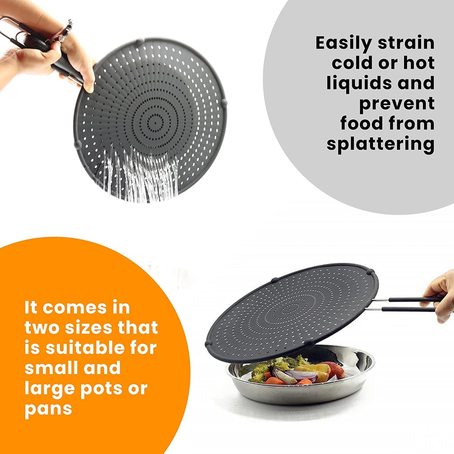 32cm Silicone Splatter Screen Frying Pan Cover