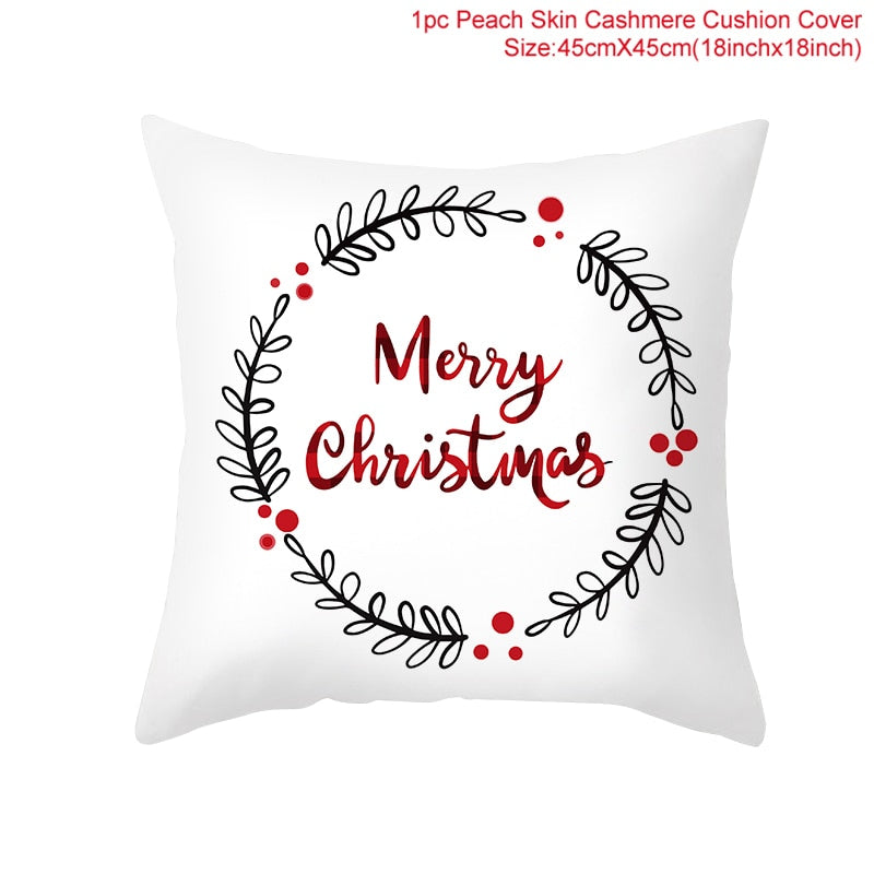 Christmas Elk Tree Cushion Cover Merry Christmas Decorations For Home 2023