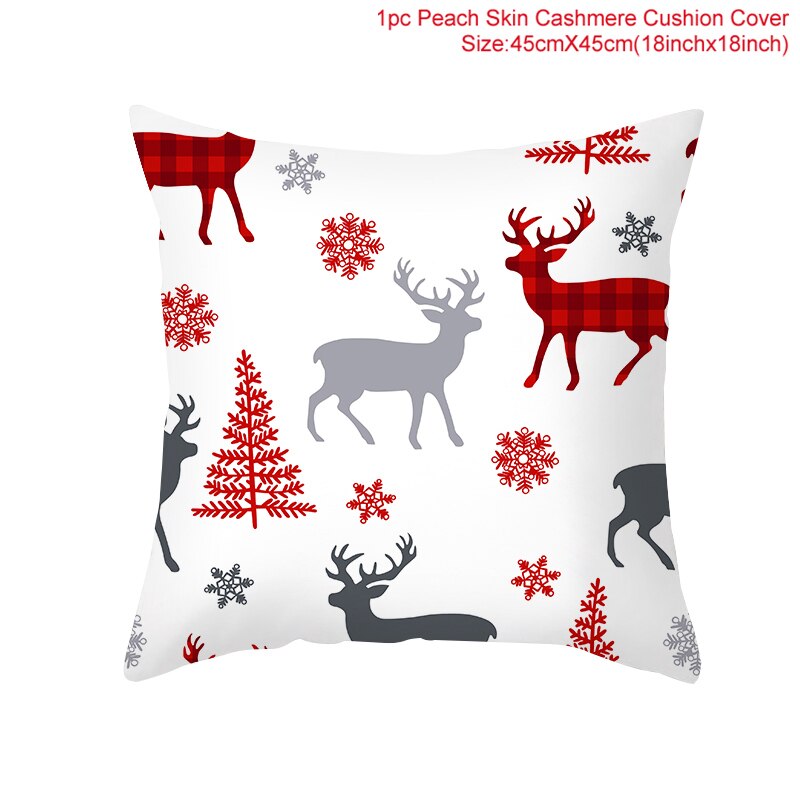 Christmas Elk Tree Cushion Cover Merry Christmas Decorations For Home 2023