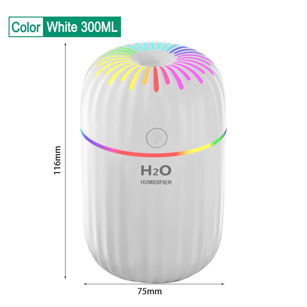 300ml Electric Aromatherapy USB Night Light Air Humidifier Home Car Desktop Aroma Oil Diffuser Mist Maker Lightweight Car Gifts