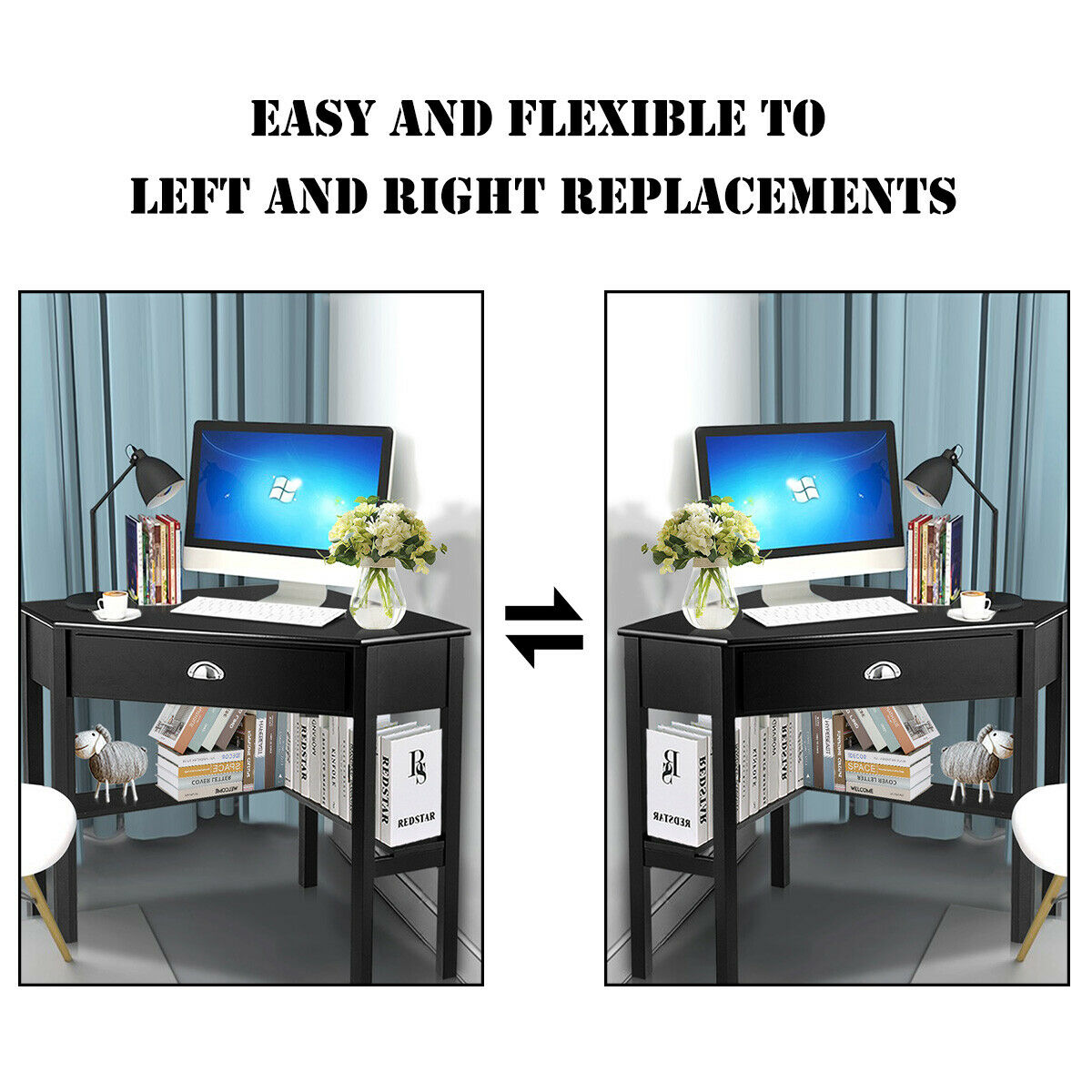 Costway Corner Computer Desk Laptop Writing Table