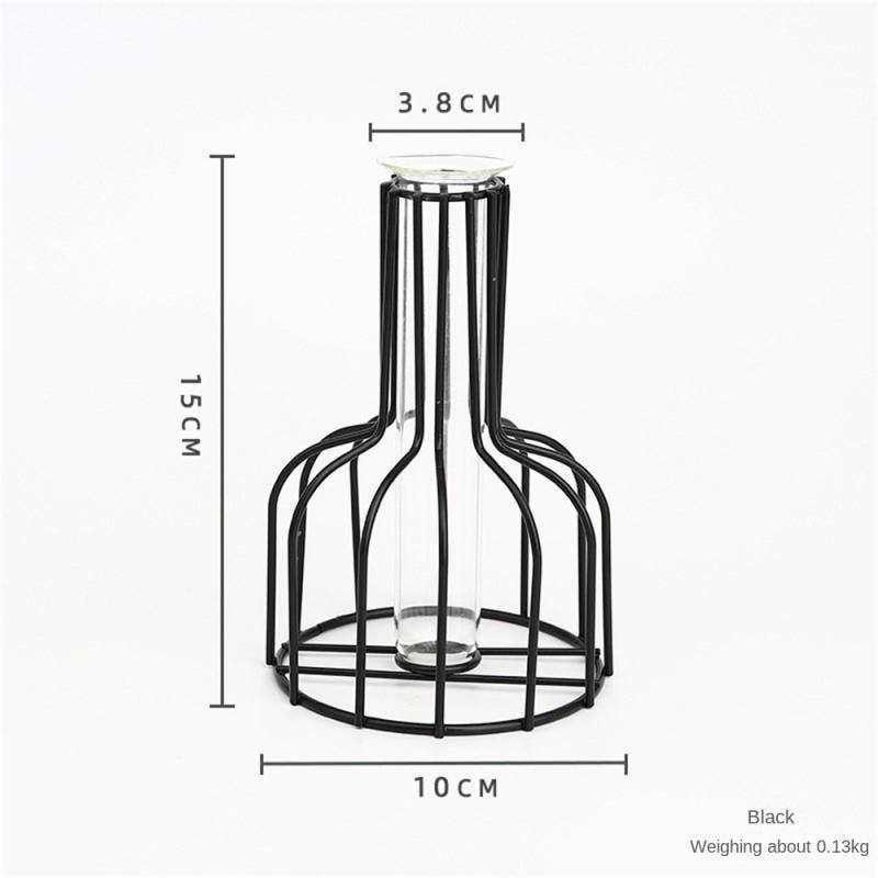 Transparent Glass Vase  Home Creativity Simple Metal Vases