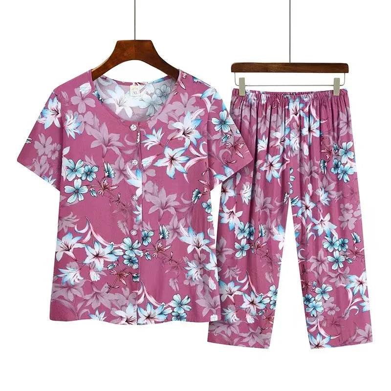 Fdfklak Pajama Women Summer   Pijama Mujer Two-piece Suit Sleepwear   Pyjama