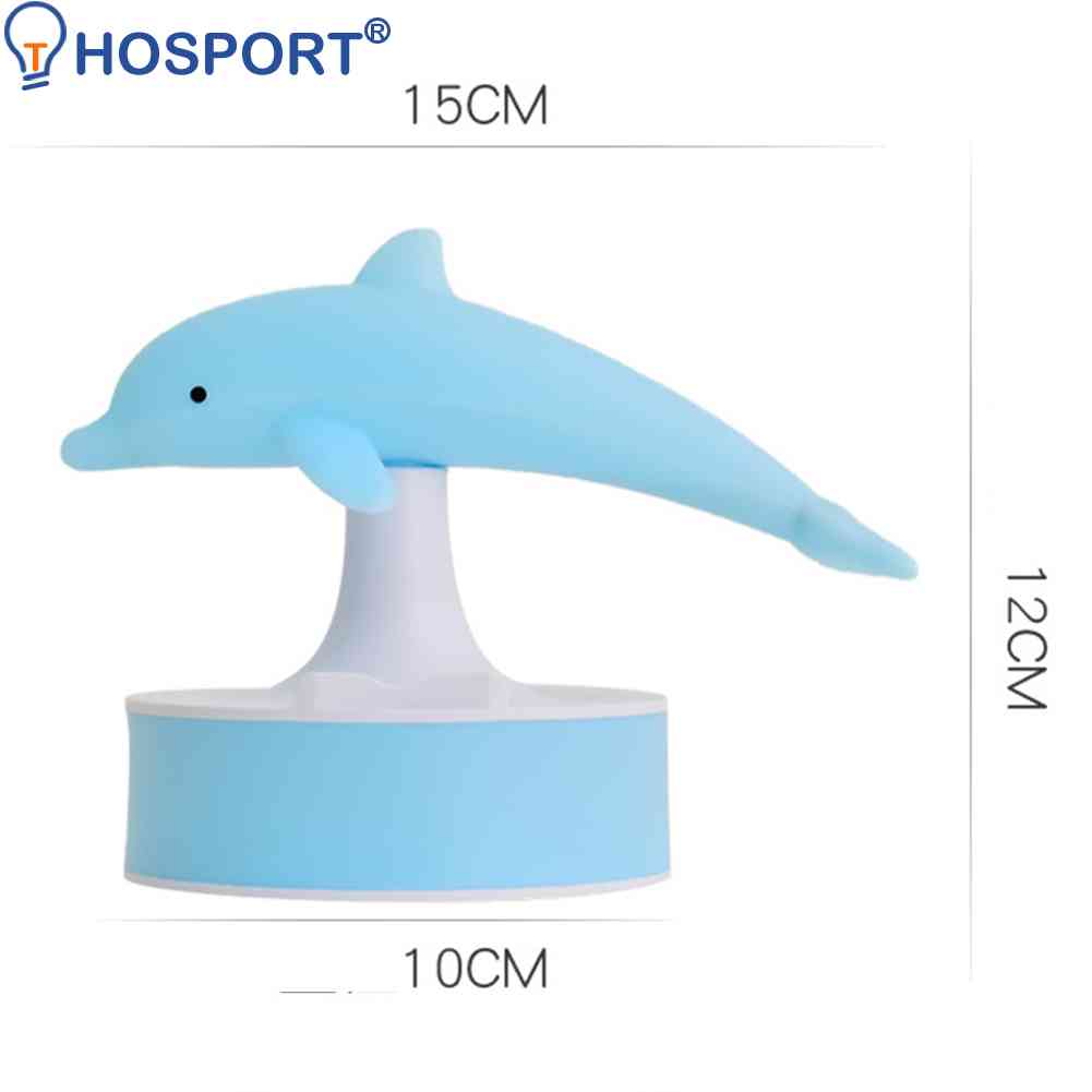 3D Dolphin Atmosphere Lamp  Touch Control Decorative Night Lights Portable Cordless