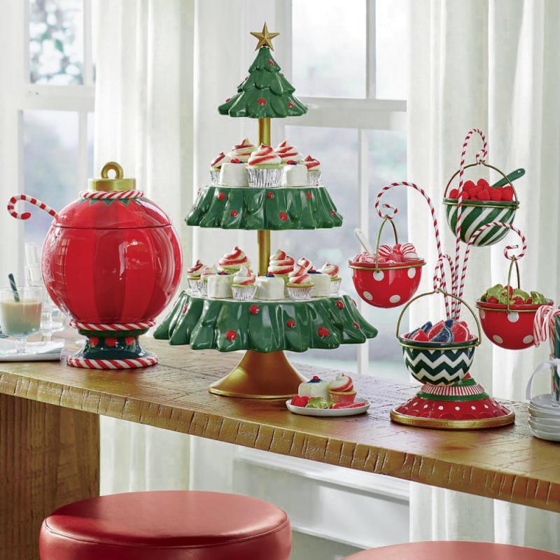 Snack Rack Christmas Tree Dessert Candy Plate Snack Tray