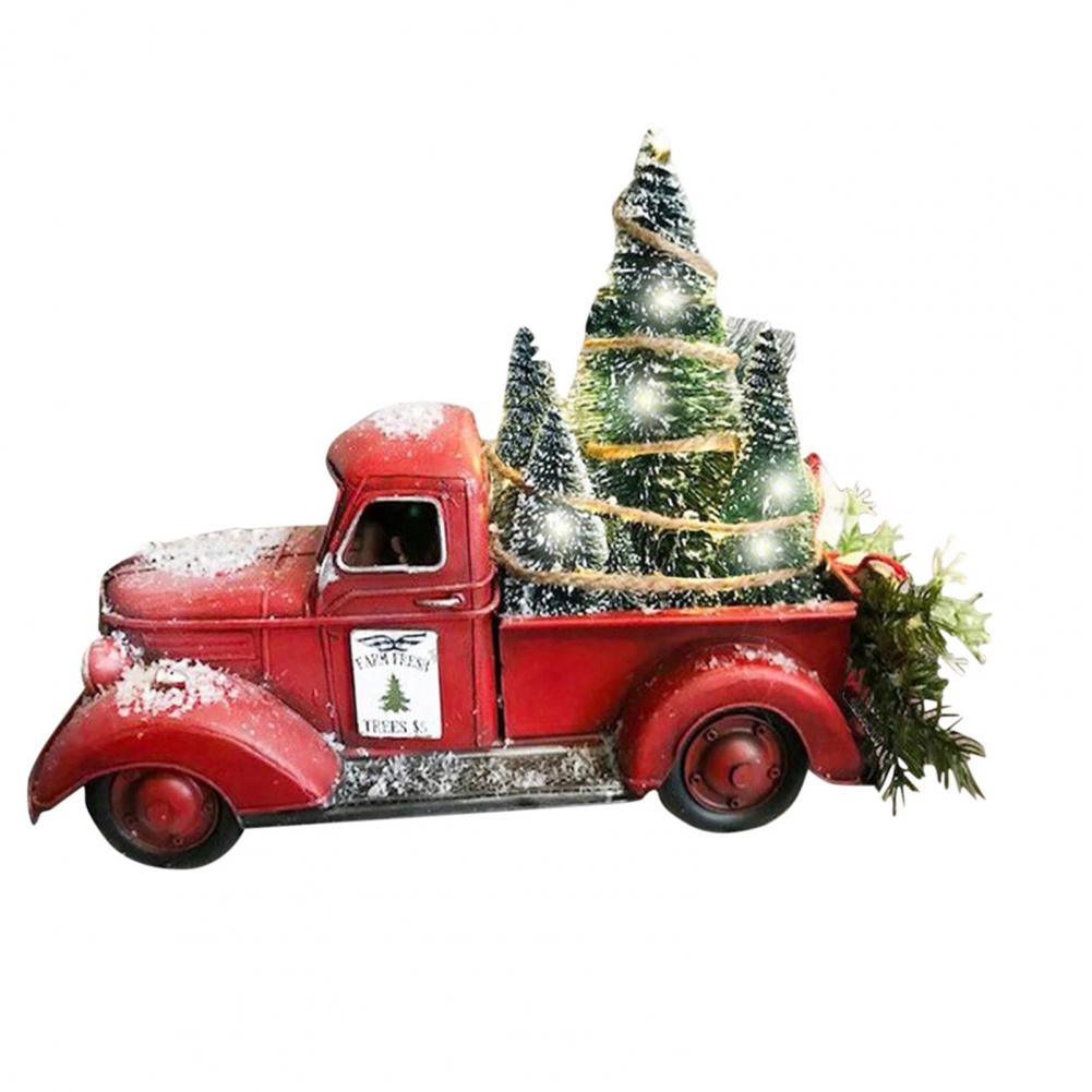 Truck Car Model 1 Set Beautiful Anti-deform Exquisite  Red Truck Christmas Decoration for Christmas