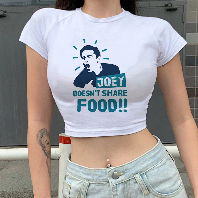 hubery-m Friends Tv Show T Shirt Women Graphic Best Friends Funny Cartoon T-shirt Korean Style Tshirt Vintage Crop Top Female