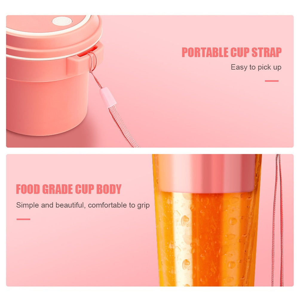 Portable Electric Juicer Handheld 270ml Juice Maker