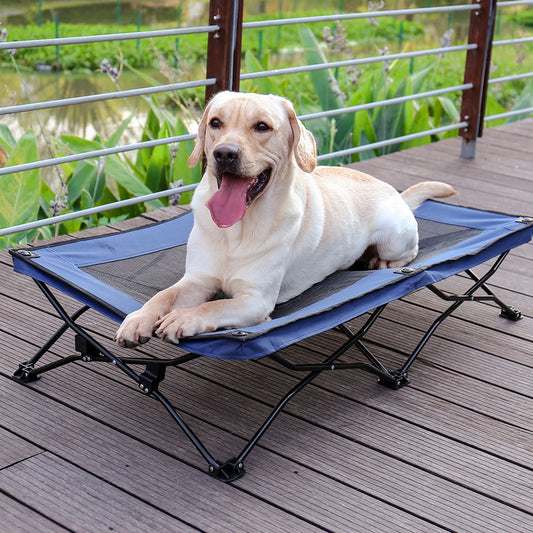 Large Elevated Folding Pet Bed Cot Travel Portable Breathable Cooling Mesh Sleeping Dog Bed