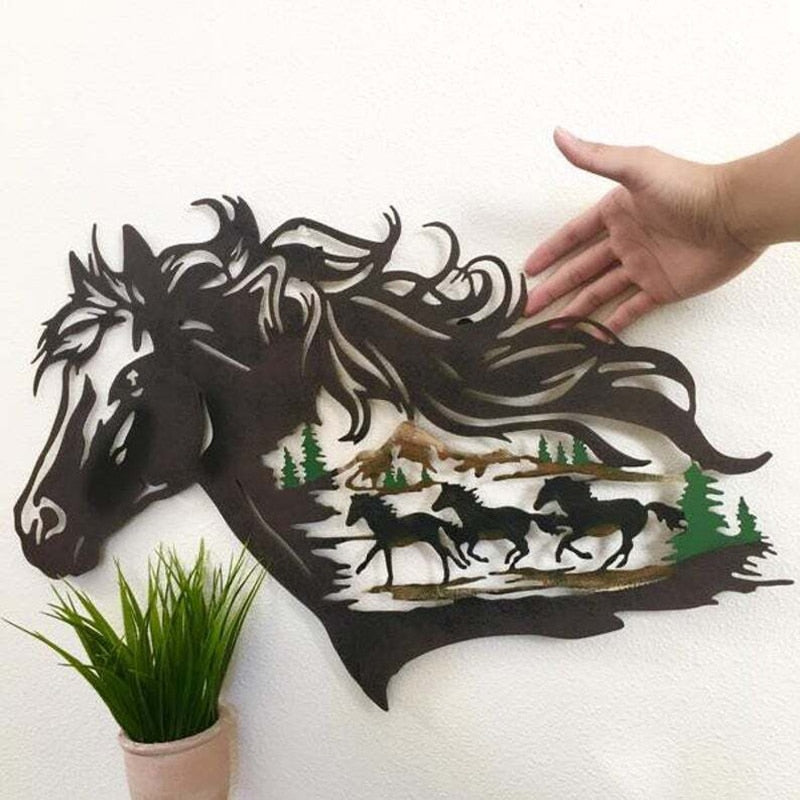 Metal Horse Shadow Wall Decoration