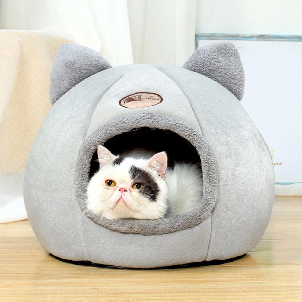 Winter Cat Bed Puppy Dogs Basket for Cat‘s House Deep Sleep Pet Tent Cozy Cave Beds Pet Indoor Cat Supplies Fun Toys