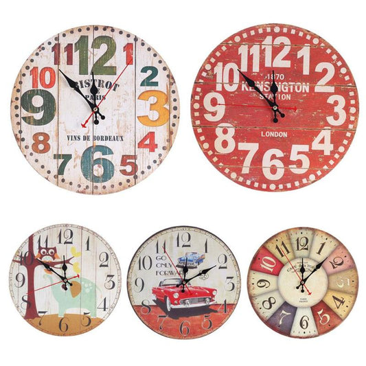 30cm Retro Circle Wall Decoration Watch Vintage Home Decoration Wall Clock