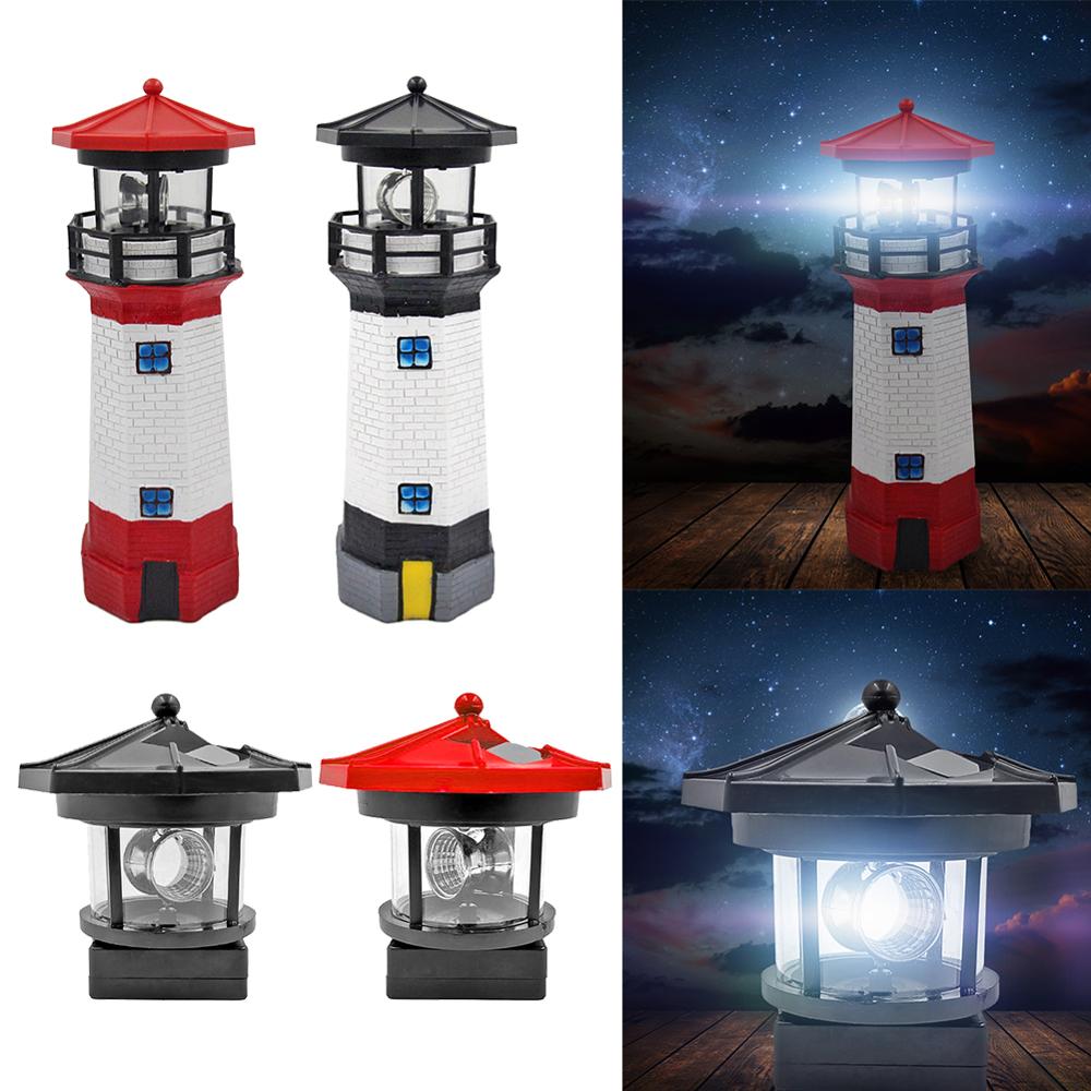 Lighthouse Shape Solar LED Light Garden Fence Yard Outdoor Decoration